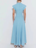 Fashionkova Elegant Turtleneck Solid Women Dresses Full Sleeve Split Lady Maxi Dress 2024 Evening Party Fashion Autumn A Line Female Vestido ootd