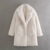 Fashionkova Party Outfit PB&ZA women's clothing 2024 autumn and winter new white artificial fur fur coat coat warm thick advanced