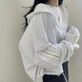 Fashionkova Oversized Zip Up Gray Hoodie