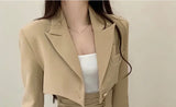 Fashionkova  party look inspos 2 Piece Dress Set Women Casual Y2k Crop Tops Elegant Jacket Coats + Mini Skirts Korean Fashion Suits 2024 Spring Blazers Dress