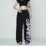 Fashionkova Party Outfit American Star Print Women Oversized Pants High Waist Loose Casual Sports Pants for Women Spring Summer Thin Woman Trouser Y2K