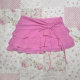 FashionKova-back to school outfit Aesthetics Kawaii Sweet Fairycore Women's Mini Skirts Sexy Slim Chic Solid Color Layered Pleated Bottoms Y2K Harajuku Streetwear