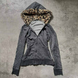 Fashionkova party outfit  Plush lining solid color pattern Hoodie casual chic Y2K top rock fashion street retro grunge punk hip hop Harajuku couple Hoodie