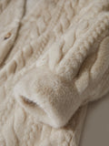 Fashionkova party look inspos Women Fur Cardigan Thickened Long 2024Autumn Winter V-neck Jacket Female Loose Simple Leisure With Buttons Casual Faux Fur Coat