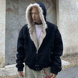 FashionKova-Hoodies Y2k Oversized Tops Mens Winter Clothes Streetwear Hip Hop Fox Fur Thick Korea Zip Up Hoodie Punk Hombre Kpop Coats Men