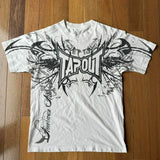 Fashionkova 2000s Tapout T Shirt Punk Hip Hop Graphic Letter Print Oversized TShirt Womens Mens Round Neck Cotton Short Sleeve Tops Clothing