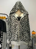 FashionKova-Zip Up Hoody Oversized Tops Winter Clothes Vintage Streetwear Graphic Hoodies Long sleeves Leopard  2000s Gothic Punk Y2K Hoodie