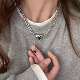 Fashionkova Punk Gothic Black Cross Star Pendant Chain Choker Necklace Women Men Charm Grunge Jewelry Y2K Accessories Dropshipping Wholesale