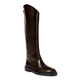 Fashionkova European and American Autumn and Winter Fashionable Round Toe Knee Length Flat Leather Boots, Size 34-46 Women's Knight Boots