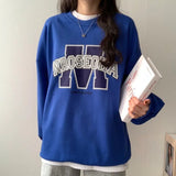 Fashionkova Vintage Logo Print Round Neck Sweatshirt