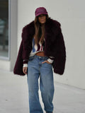 Fashionkova party look inspos Fashion Faux Fur Jacket Coat Women Warm Fluffy Loose Long Sleeve Lapel Female Cardigan 2024 Winter Solid Lady Street Outwear