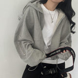 Fashionkova Oversized Zip Up Gray Hoodie