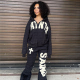 Fashionkova  Aesthetic Fashion Jacket Letter Embroidered Oversized Hoodie Men Y2k Harajuku Retro Zipper Sweatshirt Harajuku Women Coat Top