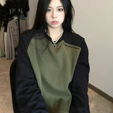 Fashionkova Vintage Raglan Long Sleeve Oversized Sweatshirt
