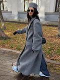 Fashionkova party look inspos Fashion Turn Down Collar Coat Women Autumn Winter Elegant Long Sleeve Lady Long Coats Chic Pocket Female Double Breasted Jacket