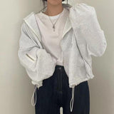 Fashionkova Oversized Zip Up Gray Hoodie