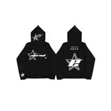 Fashionkova Christmas Gift outfit  Vintage Star Letter Printing Zipper Hoodie Y2K Harajuku Long Sleeve Sweatshirt 90S Goth Punk Oversized Jacket Casual Couple Top