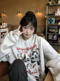 Fashionkova Puppy Cat Print Loose Sweatshirt