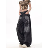 Fashionkova party outfit  2024 Autumn Women Jeans Oversize Hip-hop Fashion Vintage Streetwear Y2K 90s Wide Leg Jean High Waist Trouser Baggy Denim Pants