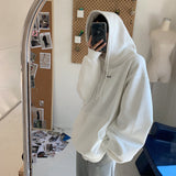 Fashionkova Letter Embroidery Baggy Hoodie