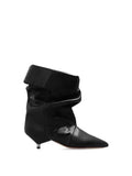 Fashionkova Autumn and Winter New Women's 5cm Thin Heel Short Boots Fashion Pointed Wide Tube Folding Stacked Boots Women's Ankle Boots