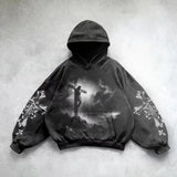 Fashionkova Y2k Fashion Casual Hoodie Men and Women New Retro Gothic Printing Hip Hop Sweatshirt Coat Selling Personality Retro Streetwear