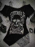 Fashionkova  Party Outfit  Gothic Off Shoulder Tshirts Women Sexy Punk Harajuku Y2k Graphic Top Japanese Style Vintage Grunge Short Sleeve T-Shirts