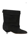 Fashionkova Autumn and Winter New Women's 5cm Thin Heel Short Boots Fashion Pointed Wide Tube Folding Stacked Boots Women's Ankle Boots
