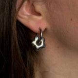 Fashionkova Stainless Steel Asymmetric Star Love Heart Hoop Earrings For Women Men Punk Hip Hop Trend Y2K Fashion Jewelry Scene Accessories