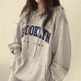 Fashionkova Vintage Letter Printed Oversized Hoodie