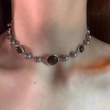 Fashionkova Trendy Punk Tiger Eye Stone Sun Pendant Beads Weave Rope Chain Choker Necklaces For Women Charm Aesthetic Jewelry Gift Wholesale
