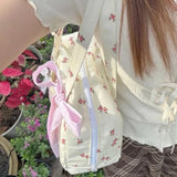 Fashionkova Sweet Y2k Aesthetic Girls Kawaii Shoulder Bags Japanese Chic Now Flower Print Women's Handbags Fashion Casual Fairy Underarm Bag ootd