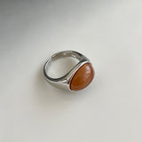 Fashionkova Korean Fashion Geometric Stone Open Metal Ring For Women Retro Punk Jewelry Accessories
