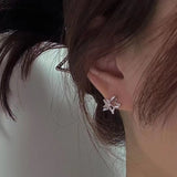 Fashionkova 6PCS Kpop Fashion Gothic Zircon Crystal Star Corss Stud Earrings Set For Women Trend Punk Sweet Cool Party Aesthetic Y2K Jewelry