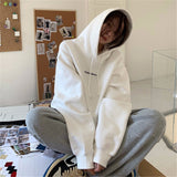 Fashionkova Letter Embroidery Baggy Hoodie