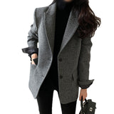 Fashionkova  Nye Outfit 2024 Autumn New Wool Coats Retro Casual Short Shoulder Pad Woolen Commuting British Style Solid