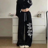 Fashionkova Party Outfit 2024 Spring Summer New Women Pants High Waist Drawstring Vintage Hip-hop Long Trousers Y2K Streetwear Women's Pants