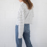 Fashionkova Women Stripe Print Sweater Cardigan Fall Casual Long Sleeve Sweaters Open Front Button Down Knit Coats Outerwear Fairycore Outfit Idea