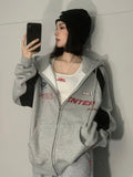 Fashionkova Vintage Patchwork Oversized Zip Up Hoodie