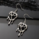 Fashionkova Gothic Punk Rock Liquid Red Black Heart Pendant Earrings For Women Fashion Creative Aesthetic Grunge Y2K Jewelry EMO Accessories