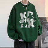 Fashionkova Christmas Gift outfit  Goth Letter Crewneck Sweatshirts For Men Hip Hop Fashion Fleece Clothing Autumn Y2K Streetwear Oversize Pullover Hoodies Hombre