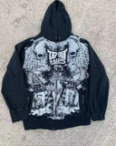 Fashionkova Y2k Men Vintage Gothic Fashion Skull Print Zip Up Hoodies Autumn Winter New Hip Hop Long Sleeve Coats Loose Hooded Sweatshirt