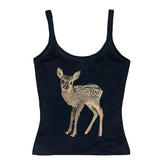 Fashionkova valentine's day aesthetic Cute deer pattern print streetwear casual hip-hop punk rock women's sleeveless camisole summer Y2K vintage eom girls slim shorts