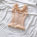 Fashionkova 2025 New Summer Lace Vest for Women External Wear Knitted Base Tank Top Summer Heavy Industry Knitted Sweater Top 2025 spring outfits