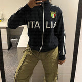 Fashionkova party look inspos traf women's clothing promotion Y2K autumn winter new in ITALIA Blue sweatshirt zipper official-website Women's sweatshirts