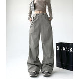 Fashionkova party outfit  Gray Y2K Parachute Pants Women Spring Summer High Street Hip Hop Oversize Pockets Cargo Trousers American Baggy Wide Leg Pants