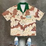 Fashionkova Cotton cartoon letter splicing color jersey oversized V-neck baggy T-shirts women clothing summer fashion trend couple y2k tops
