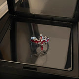 Fashionkova Goth Cross Red Zircon Heart Rings Vintage Hiphop Star Love Crystal Open Ring Y2K Irregular Aesthetic Egirl EMO Halloween Jewelry