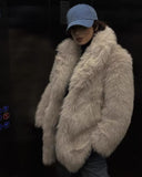 Fashionkova Party Outfit PB&ZA women's clothing 2024 autumn and winter new white artificial fur fur coat coat warm thick advanced