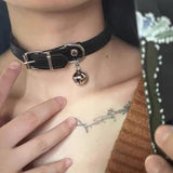 Fashionkova Punk Goth Harajuku Collar Necklace PU Leather Neck Choker For Women Men Jewelry Cool Stuff Couple Y2K Accessories Hot Wholesale